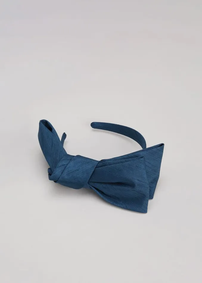 Phase Eight Fascinators and Hats Blue Silk Bow Headband Teal 8211 Women