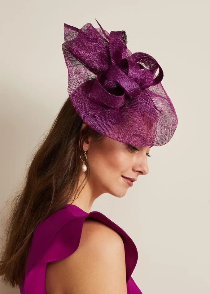 Phase Eight Fascinators and Hats Freeform Bow Disc Fascinator Purple 8211 Women Phase Eight Fascinators and Hats Freeform Bow Disc Fascinator Purple 8211 Women