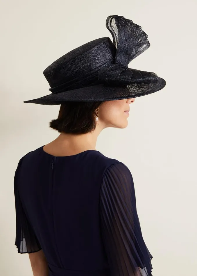 Phase Eight Fascinators and Hats Pleat Bow Hat Navy 8211 Women