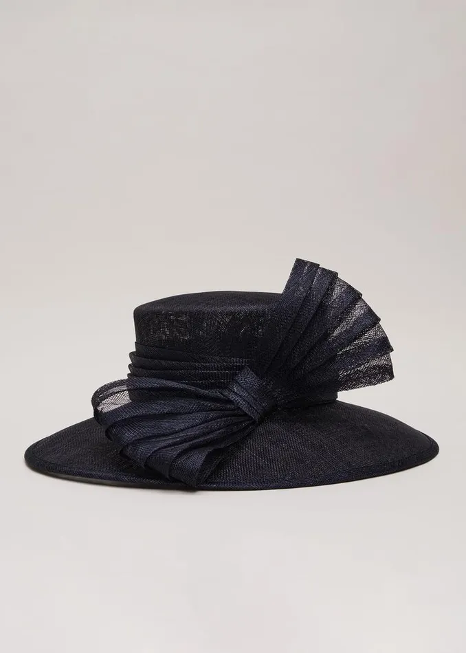 Phase Eight Fascinators and Hats Pleat Bow Hat Navy 8211 Women