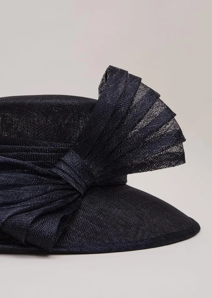 Phase Eight Fascinators and Hats Pleat Bow Hat Navy 8211 Women