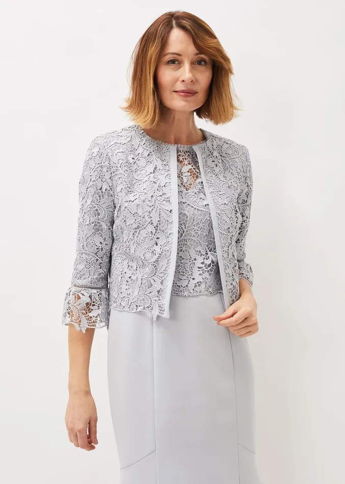 Phase Eight Jackets Alisha Lace Jacket Mineral 8211 Women