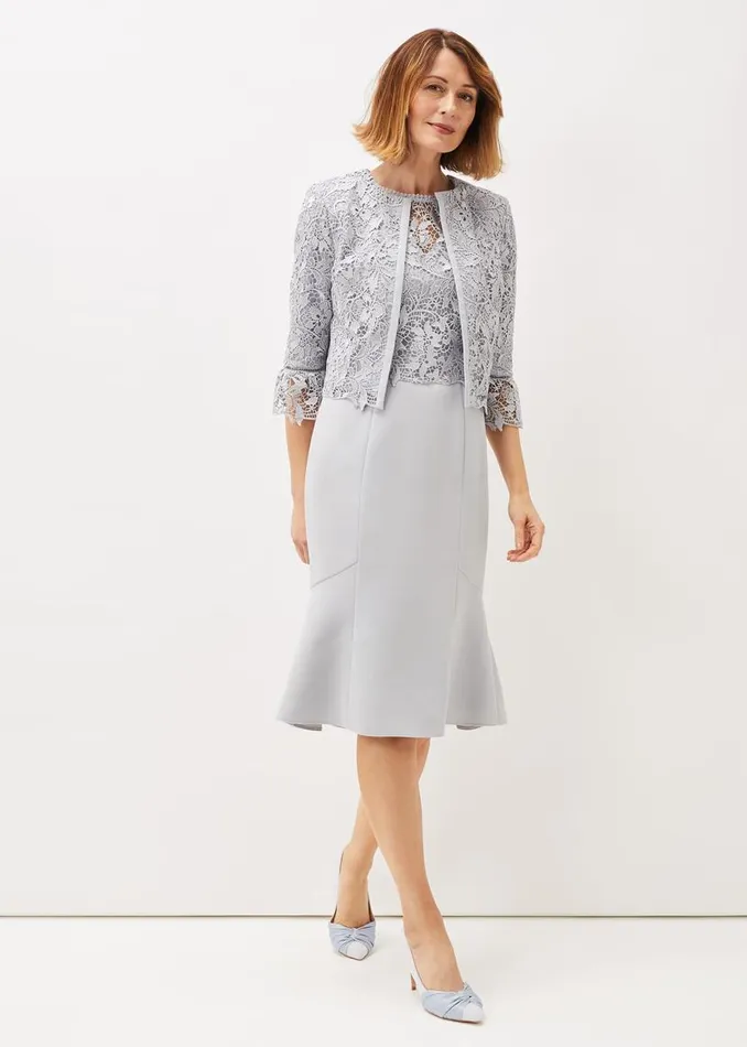 Phase Eight Jackets Alisha Lace Jacket Mineral 8211 Women