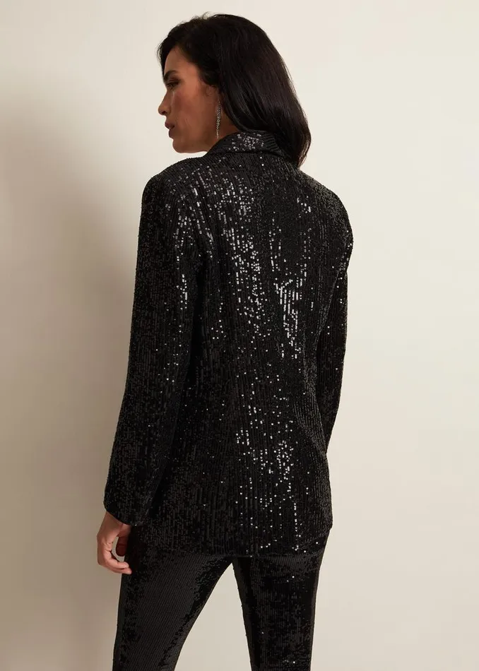 Phase Eight Jackets Ameera Sequin Soft Blazer Black 8211 Women