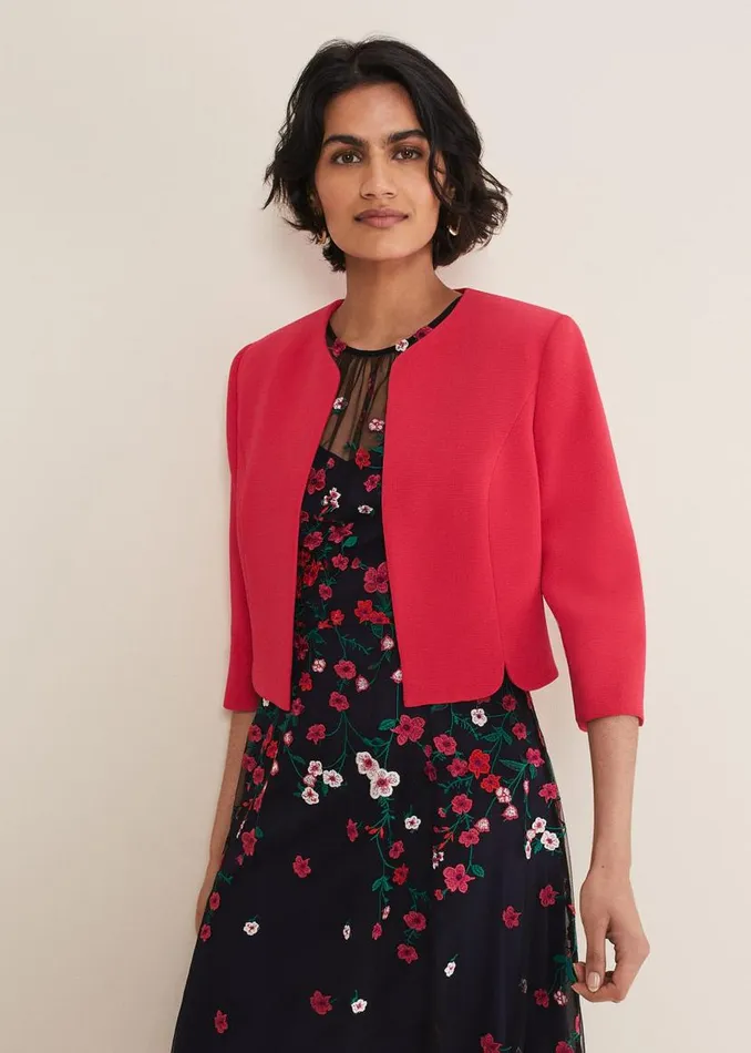 Phase Eight Jackets Cara Textured Jacket Raspberry 8211 Women