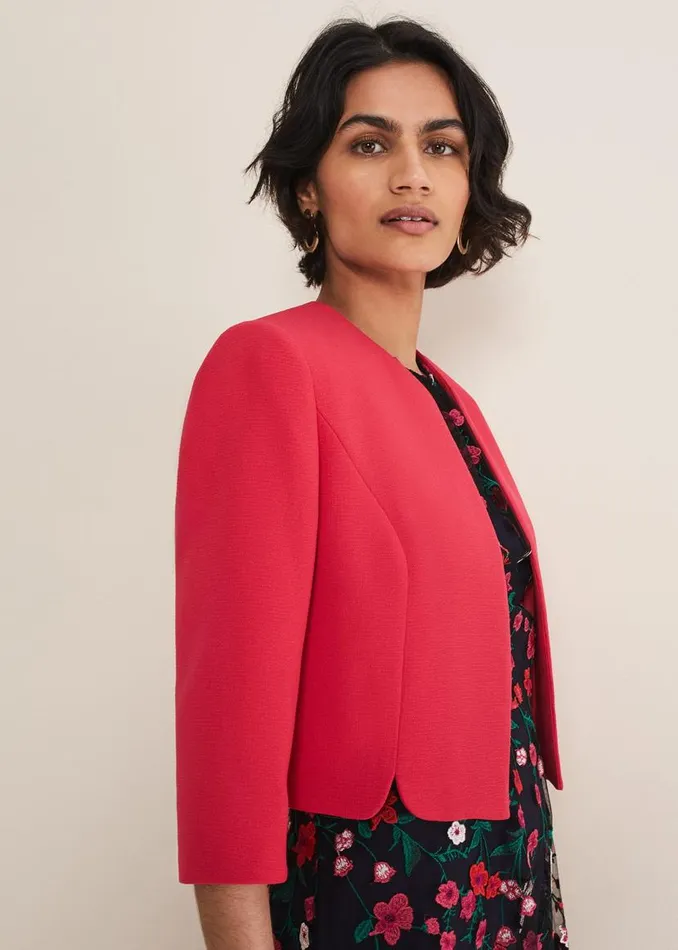 Phase Eight Jackets Cara Textured Jacket Raspberry 8211 Women