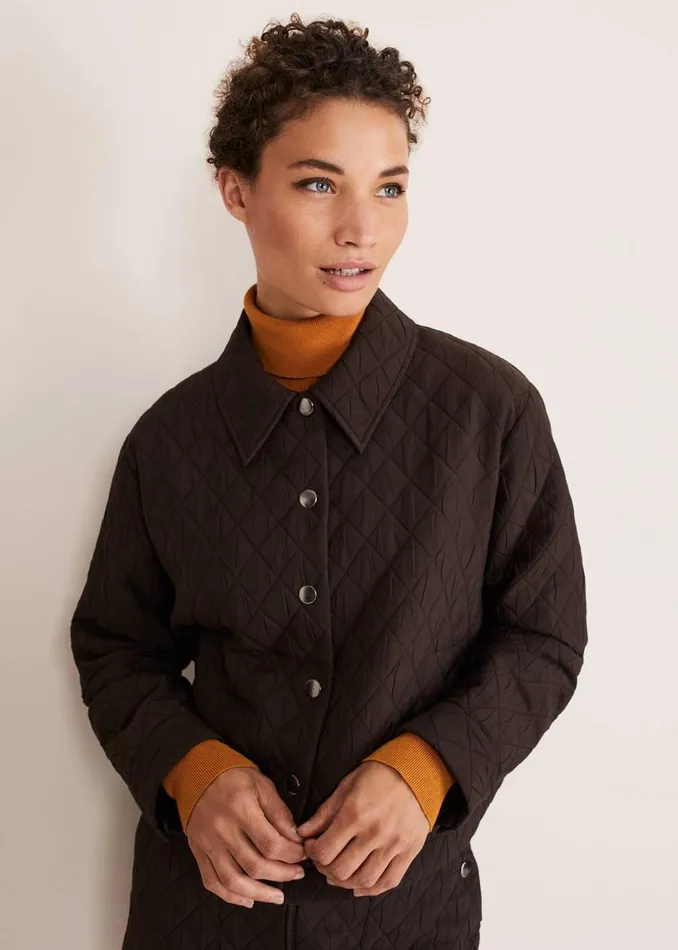 Phase Eight Jackets Chaya Quilted Jacket CoOrd Chocolate 8211 Women