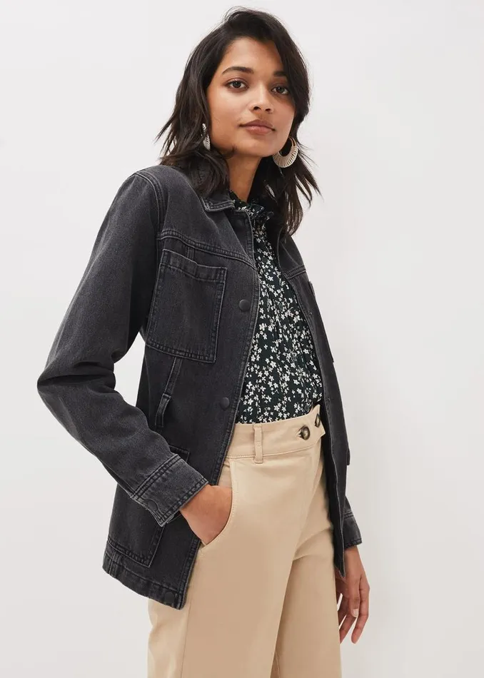 Phase Eight Jackets Jannah Denim Belted Shacket Washed Black 8211 Women