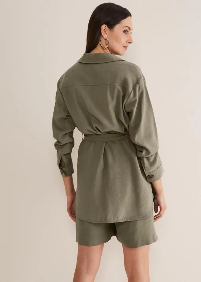 Phase Eight Jackets Leonar CoOrd Shacket Khaki 8211 Women