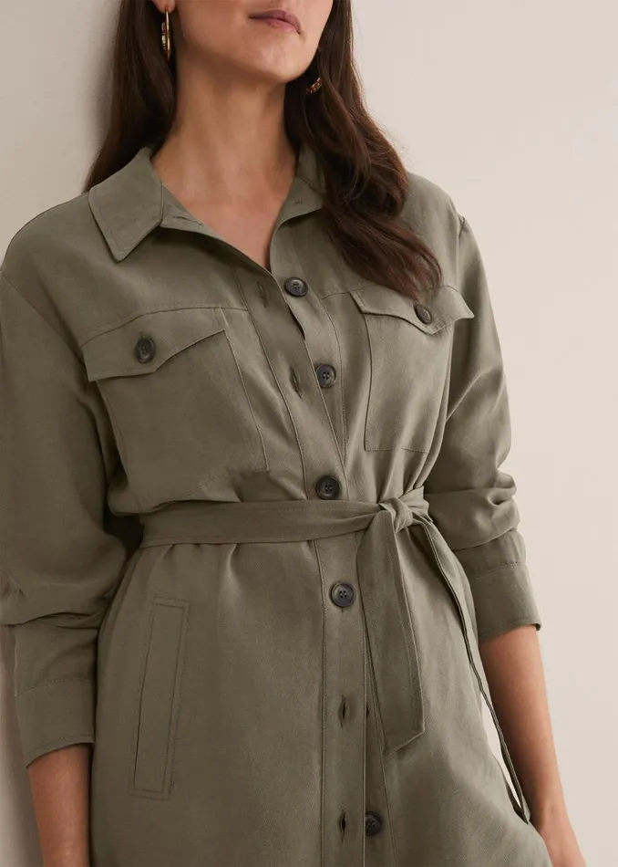 Phase Eight Jackets Leonar CoOrd Shacket Khaki 8211 Women