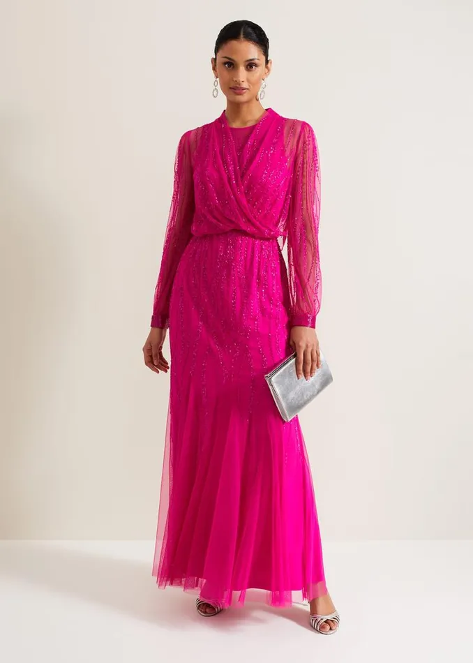 Phase Eight Jackets Lila Beaded Cover Up Fuchsia 8211 Women