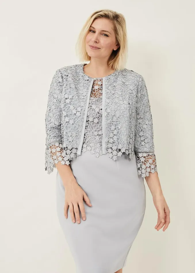 Phase Eight Jackets Mariposa Lace Occasion Jacket Mineral 8211 Women