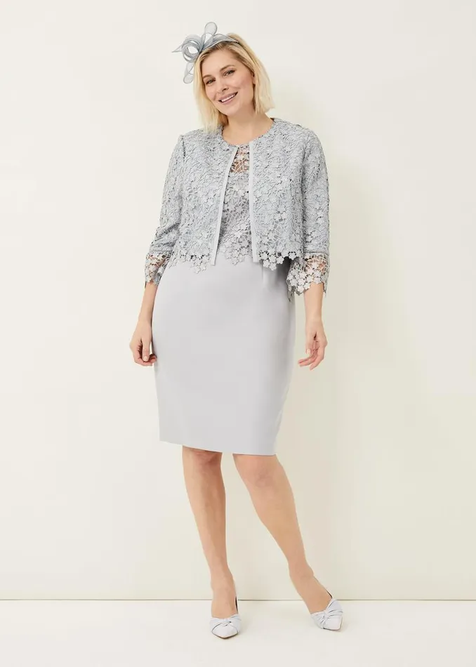 Phase Eight Jackets Mariposa Lace Occasion Jacket Mineral 8211 Women