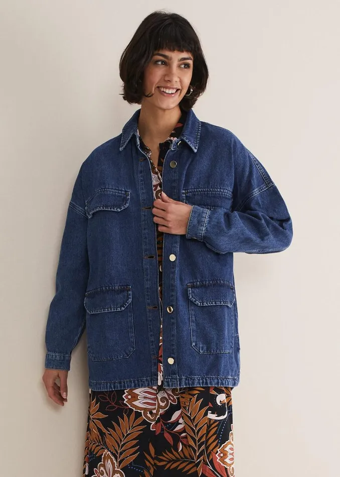 Phase Eight Jackets Tianna Oversized Denim Shacket Denim 8211 Women