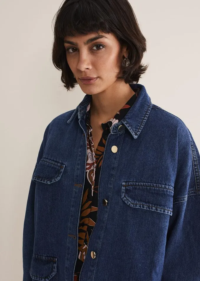 Phase Eight Jackets Tianna Oversized Denim Shacket Denim 8211 Women