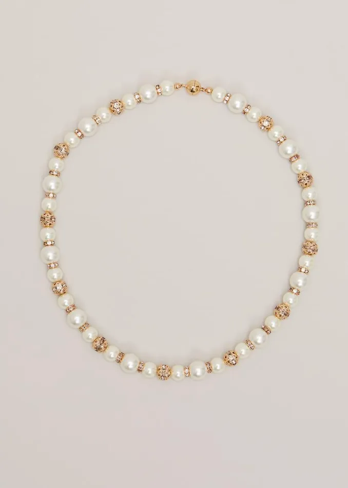 Phase Eight Jewellery Bead And Pearl Necklace Ivory 8211 Women