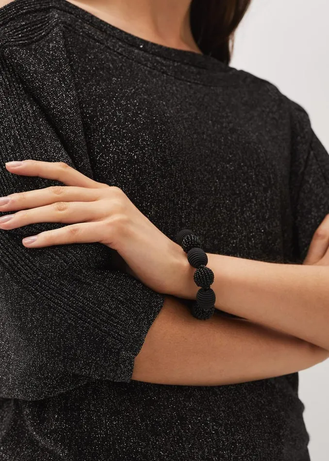 Phase Eight Jewellery Beaded Bracelet Black 8211 Women