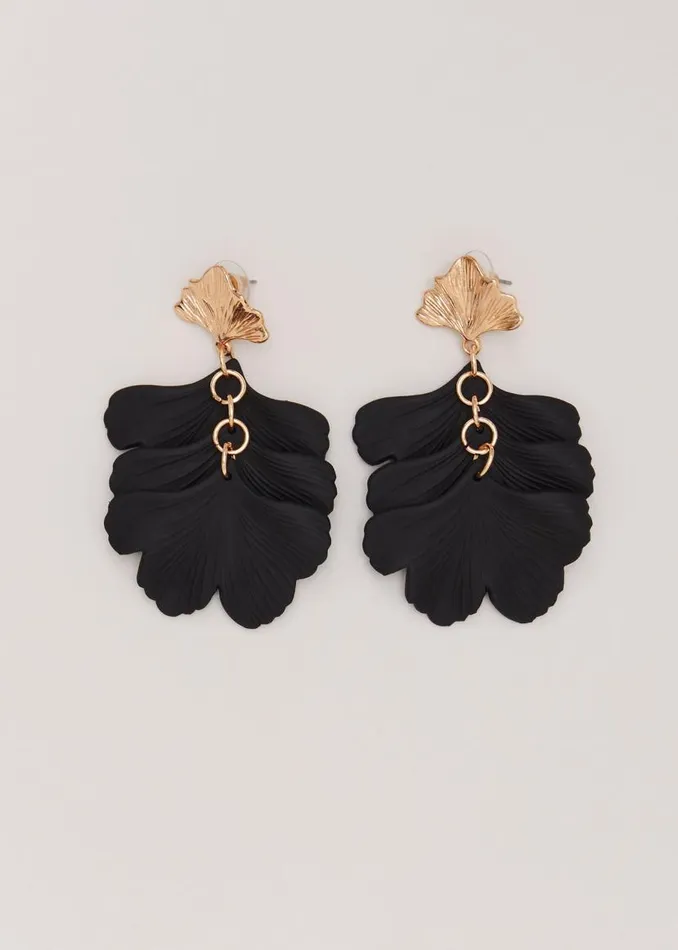 Phase Eight Jewellery Black Statement Shell Drop Earrings Black 8211 Women