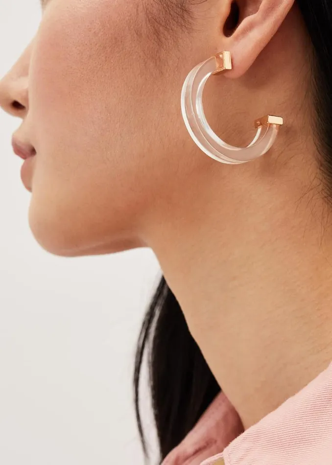 Phase Eight Jewellery Clear Hoop Earring Clear 8211 Women