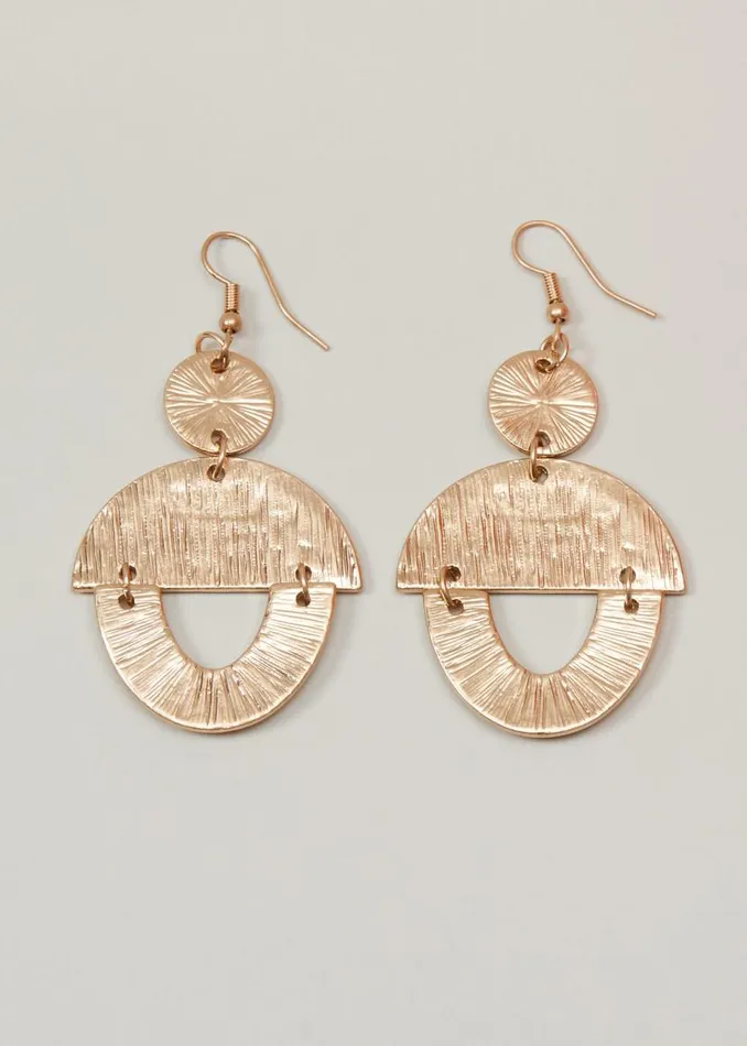 Phase Eight Jewellery Gold Textured Drop Earrings Gold 8211 Women