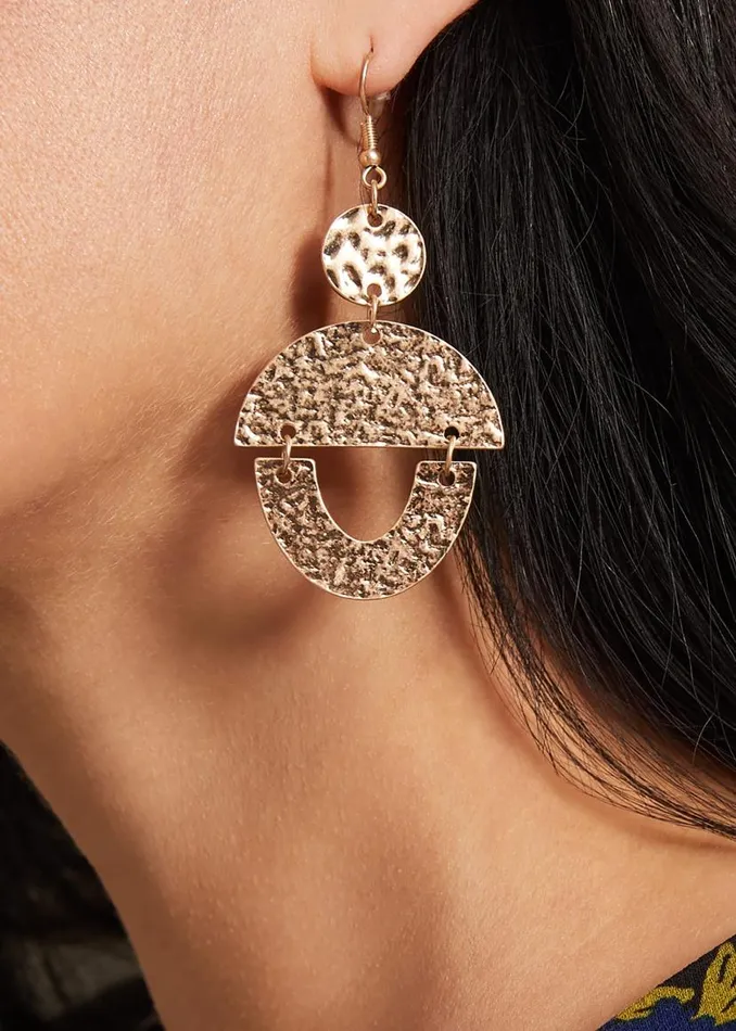 Phase Eight Jewellery Gold Textured Drop Earrings Gold 8211 Women