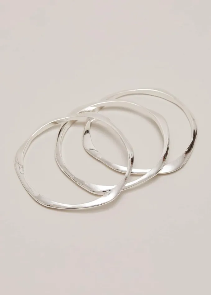 Phase Eight Jewellery Irregular Bangle Set Silver 8211 Women