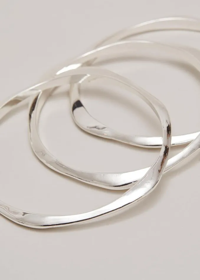 Phase Eight Jewellery Irregular Bangle Set Silver 8211 Women
