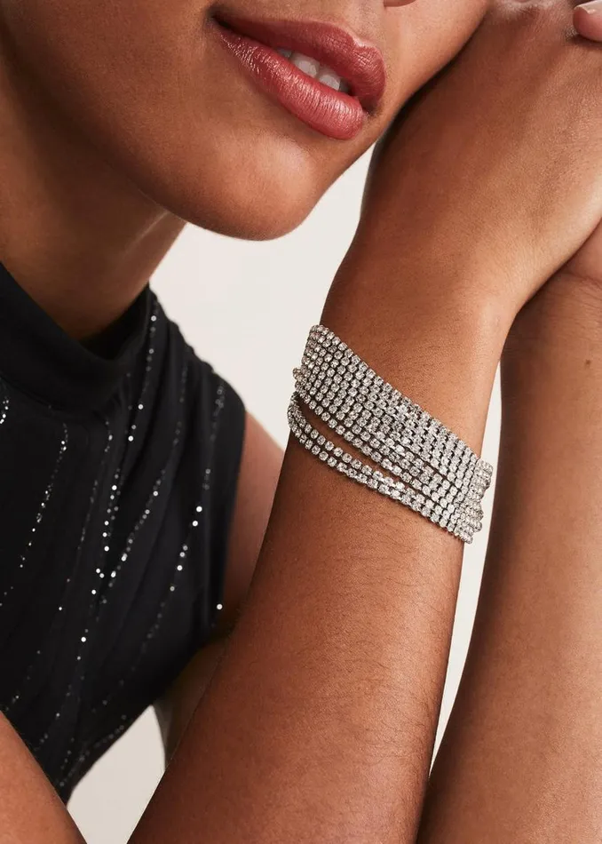 Phase Eight Jewellery Sparkle Cuff Bracelet Silver 8211 Women