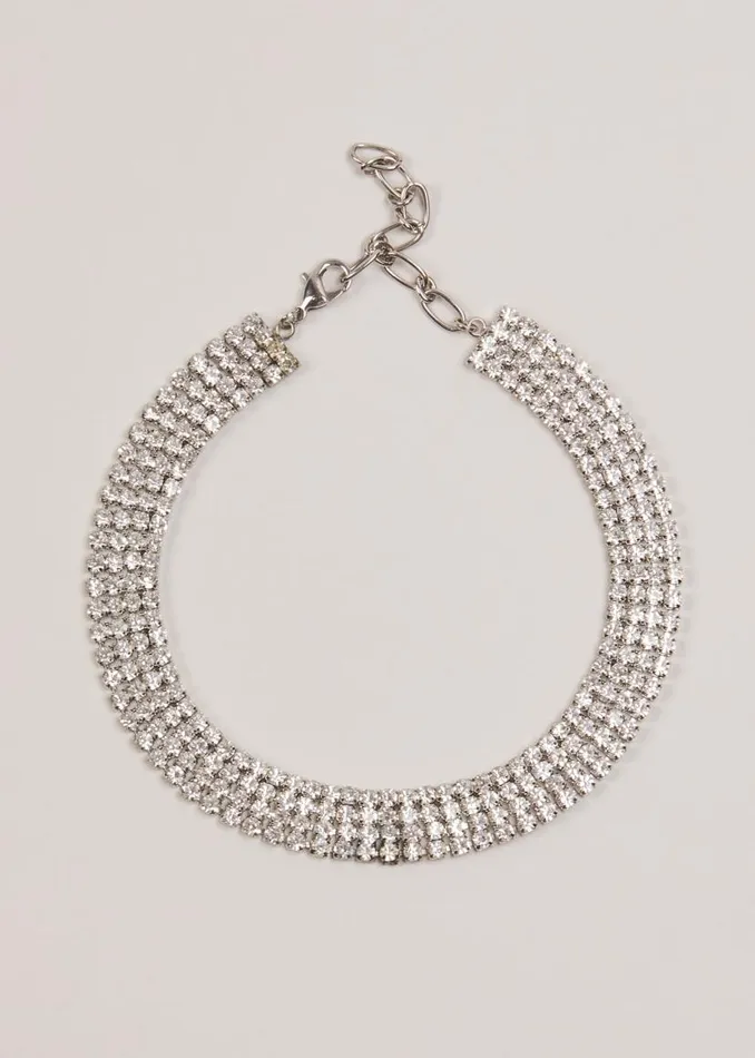 Phase Eight Jewellery Sparkly Choker Necklace Silver 8211 Women