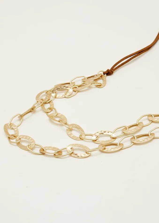 Phase Eight Jewellery Textured Ring Long Necklace Gold 8211 Women