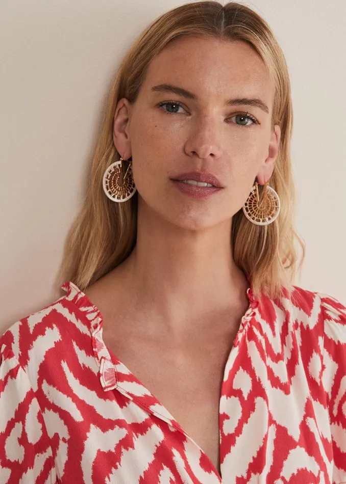 Phase Eight Jewellery Threaded Gold Hoop Earrings Gold 8211 Women
