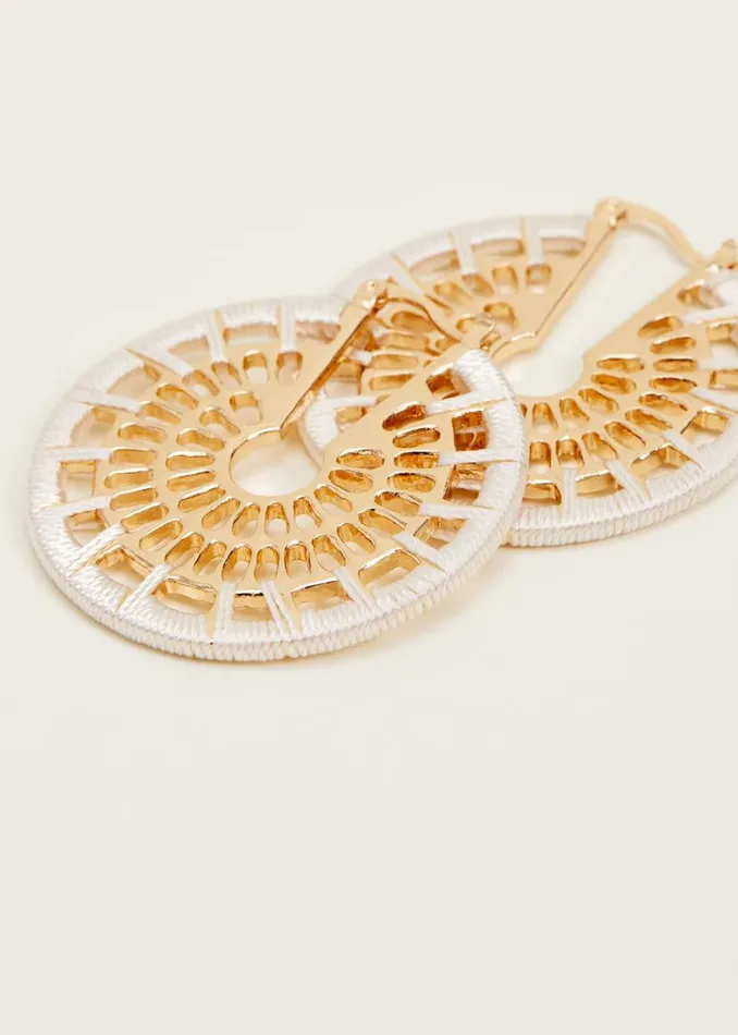 Phase Eight Jewellery Threaded Gold Hoop Earrings Gold 8211 Women