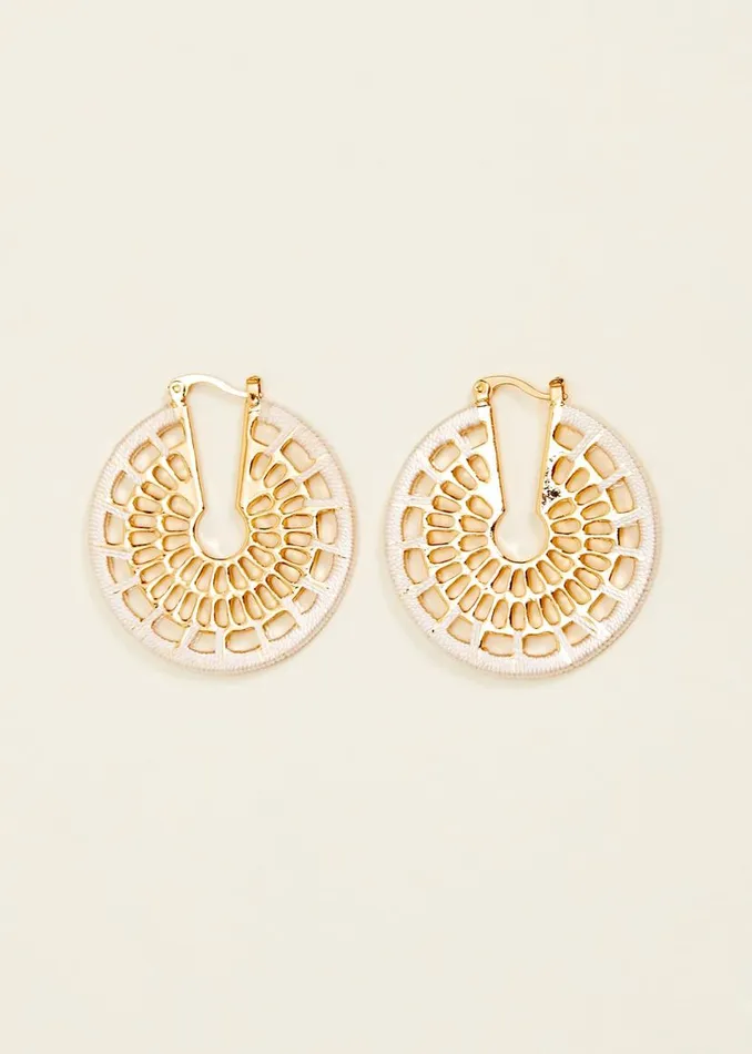 Phase Eight Jewellery Threaded Gold Hoop Earrings Gold 8211 Women