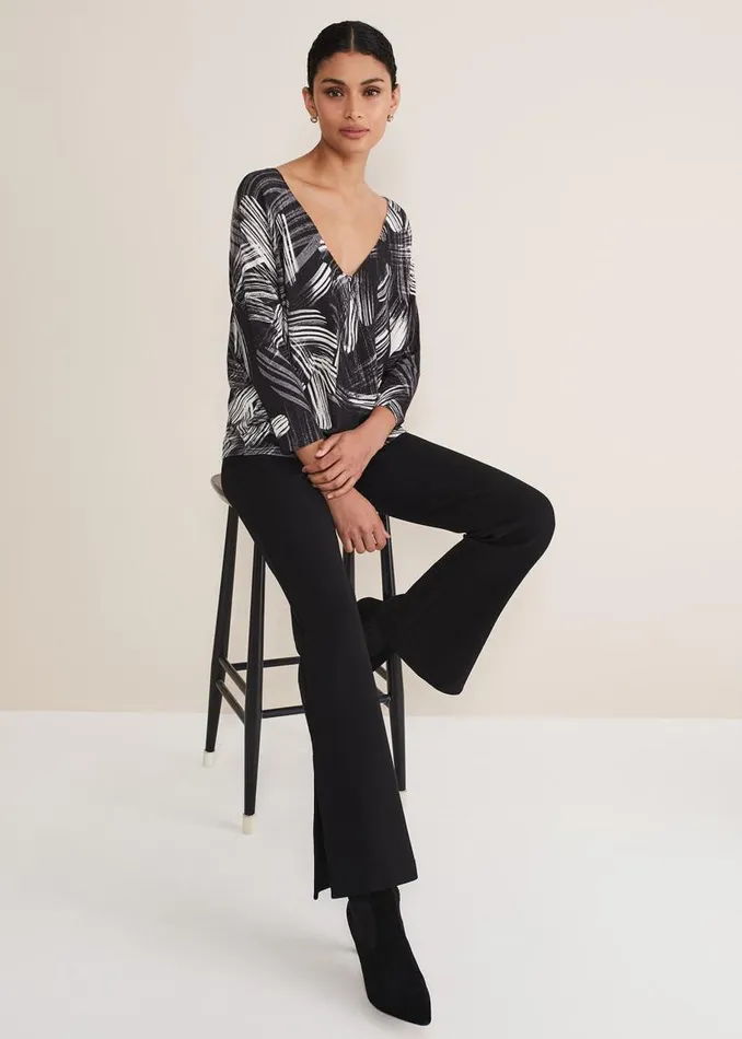 Phase Eight Knitwear Adara Linear Zip Neck Print Jumper Blackmulti 8211 Women Phase Eight Knitwear Adara Linear Zip Neck Print Jumper Blackmulti 8211 Women