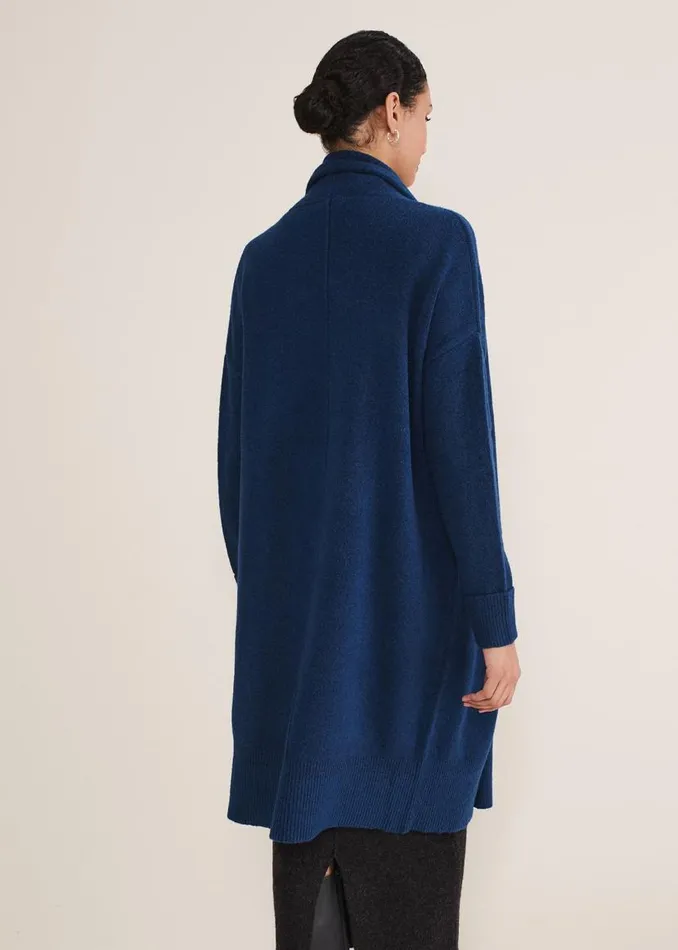 Phase Eight Knitwear Alexa Fluffy Longline Cardigan Dark Teal 8211 Women