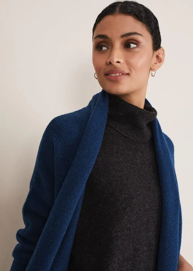 Phase Eight Knitwear Alexa Fluffy Longline Cardigan Dark Teal 8211 Women