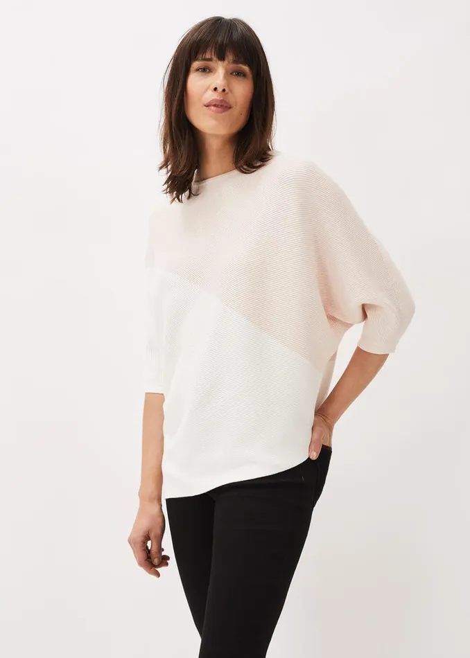 Phase Eight Knitwear Bethanie Colourblock Ribbed Asymmetric Hem Jumper Pale Pink 8211 Women Phase Eight Knitwear Bethanie Colourblock Ribbed Asymmetric Hem Jumper Pale Pink 8211 Women