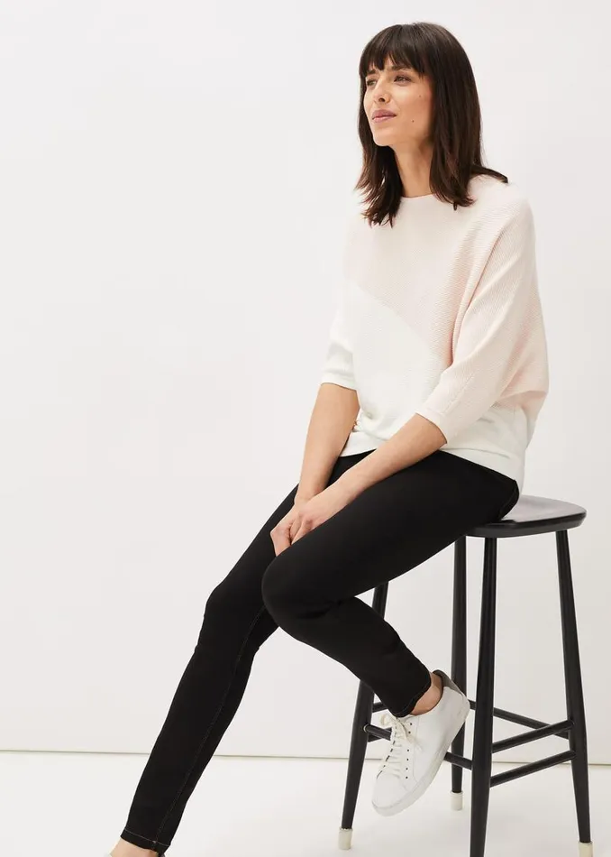 Phase Eight Knitwear Bethanie Colourblock Ribbed Asymmetric Hem Jumper Pale Pink 8211 Women Phase Eight Knitwear Bethanie Colourblock Ribbed Asymmetric Hem Jumper Pale Pink 8211 Women