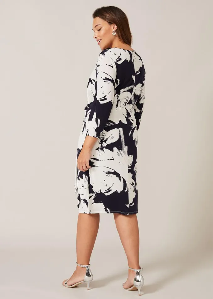 Phase Eight Knitwear Drina Printed Dress Navyivory 8211 Women