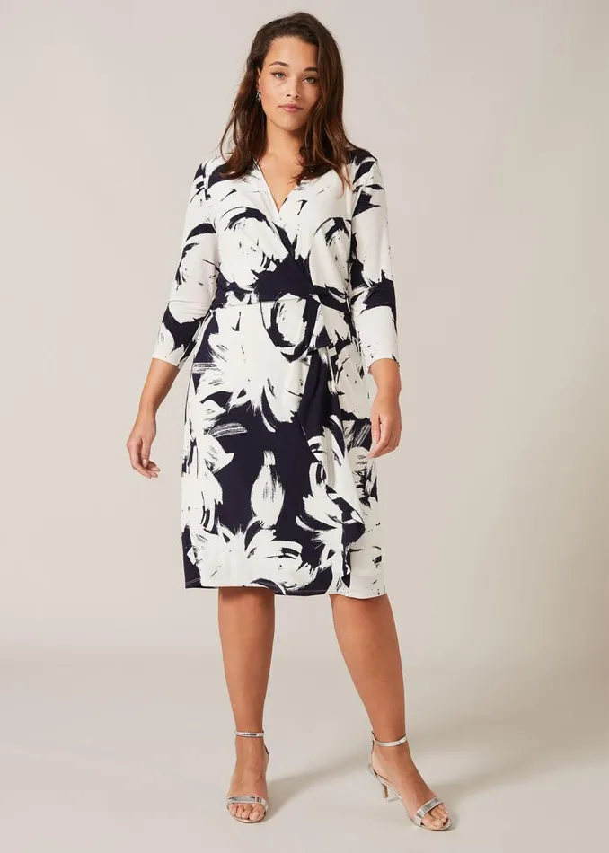 Phase Eight Knitwear Drina Printed Dress Navyivory 8211 Women