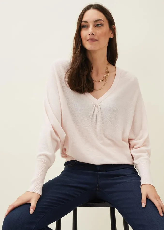 Phase Eight Knitwear Ellen Fine Knit Jumper Pale Pink 8211 Women