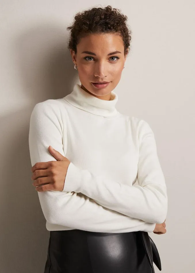 Phase Eight Knitwear Gwyneth Ivory Roll Neck Jumper Ivory 8211 Women