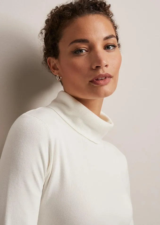 Phase Eight Knitwear Gwyneth Ivory Roll Neck Jumper Ivory 8211 Women