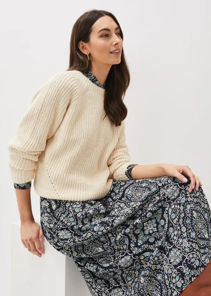 Phase Eight Knitwear Harriet Open Stitch Knit Jumper Ivory 8211 Women