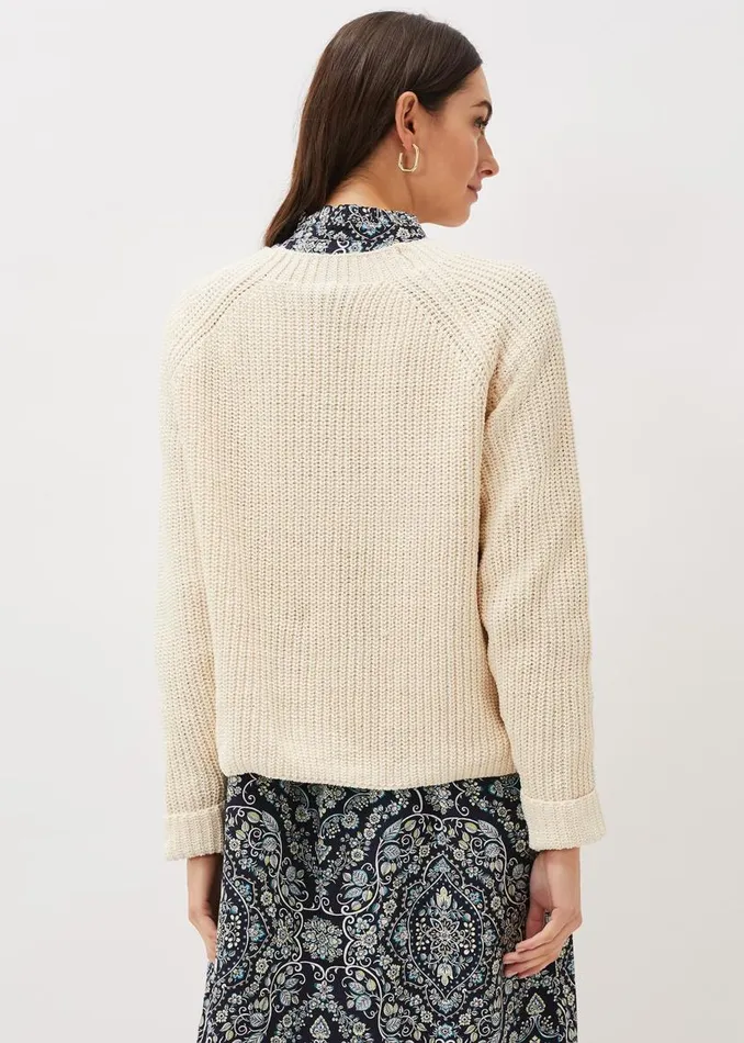 Phase Eight Knitwear Harriet Open Stitch Knit Jumper Ivory 8211 Women