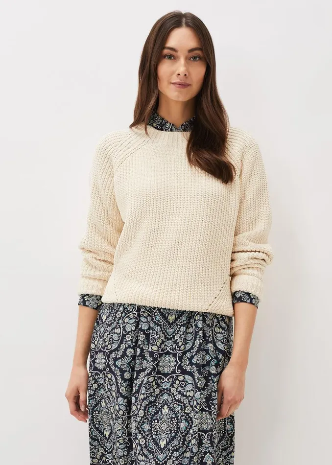 Phase Eight Knitwear Harriet Open Stitch Knit Jumper Ivory 8211 Women