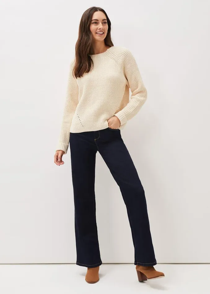 Phase Eight Knitwear Harriet Open Stitch Knit Jumper Ivory 8211 Women