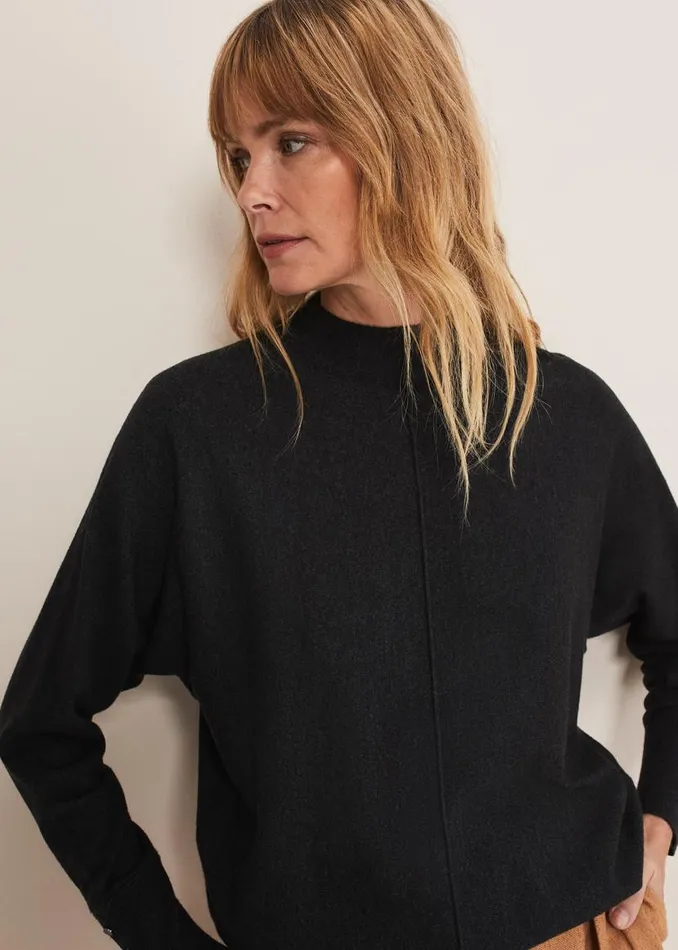 Phase Eight Knitwear Indigo Button Cuff Easy Knit Charcoal 8211 Women