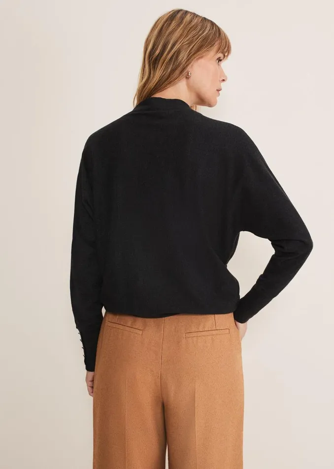 Phase Eight Knitwear Indigo Button Cuff Easy Knit Charcoal 8211 Women
