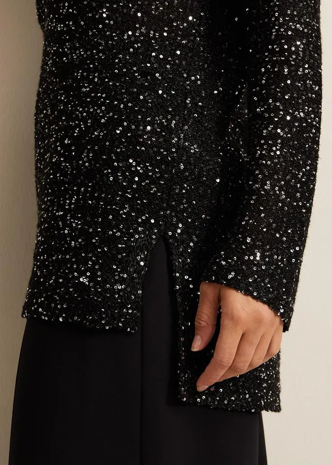 Phase Eight Knitwear Juanna Sequin Knitted Top Black 8211 Women